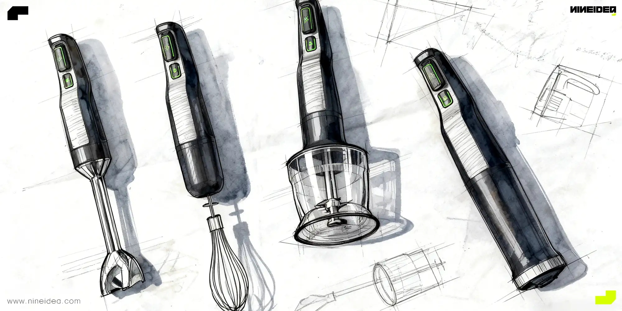 深圳工业设计小家电系列化设计案例-多用料理棒设计
