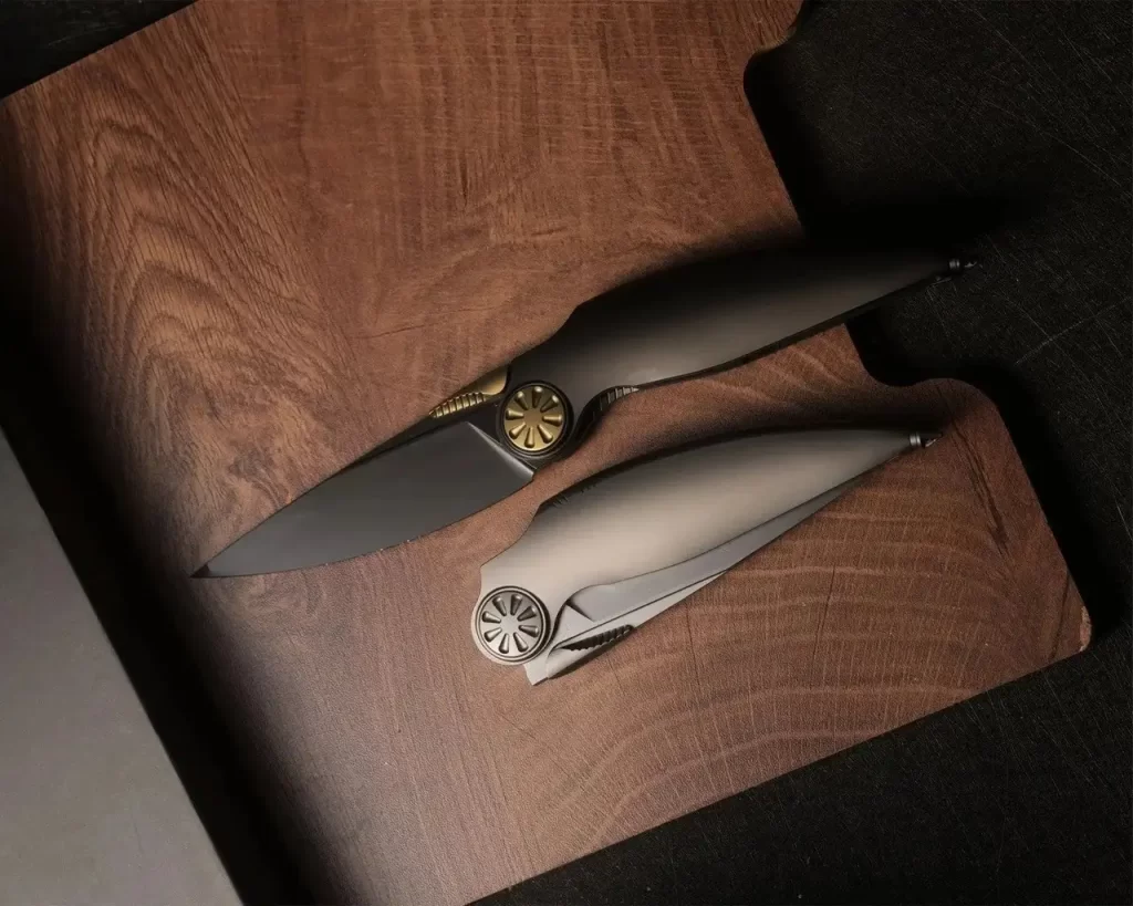 EDC Folding Knife Design 1 EDC钛合金折刀工业设计