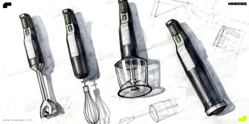 手绘 拷贝 厨房小家电-料理棒系列化工业设计案例