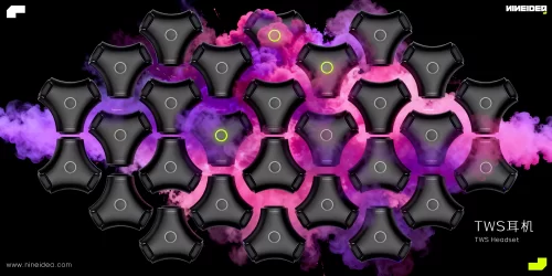 轮播 TWS 无线耳机 一款TWS无线耳机案例展示,九号创新设计