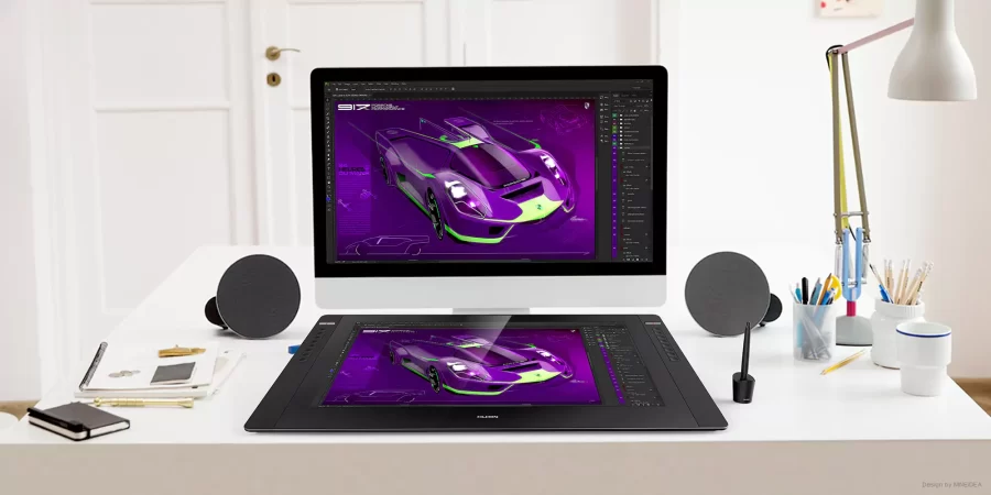 数位手绘板:以「隐形画布」为概念,打造超薄的专业绘图板。采用航空级碳镁合金一体成型框架。板面覆以抗眩光蚀刻玻璃,模拟真实纸笔摩擦质感,支持磁吸充电与无线连接,在极致轻薄中实现创作自由的无缝延伸。 深圳工业设计九号创新工作室案例-数位手绘板设计